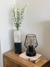 Load image into Gallery viewer, Hand-painted Black & White Wooden Vase