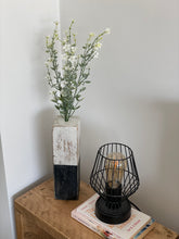 Load image into Gallery viewer, Hand-painted Black & White Wooden Vase