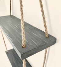 Load image into Gallery viewer, 2 Tier Hanging Rope Shelf