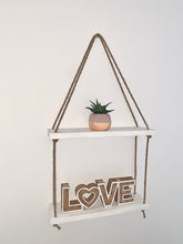 Load image into Gallery viewer, 2 Tier Hanging Rope Shelf
